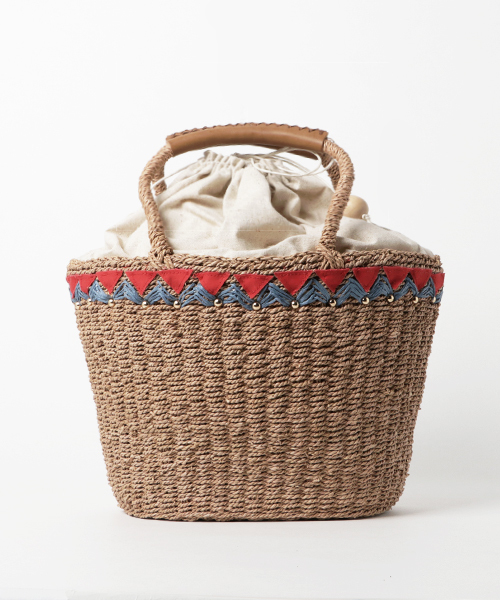 notch.（ノッチ）の「クスコトートバッグ（かごバッグ・レディース・ブラック/レッド・ONE SIZE）」の7枚目の写真