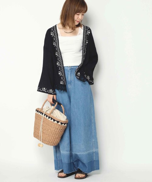 notch.（ノッチ）の「クスコトートバッグ（かごバッグ・レディース・ブラック/レッド・ONE SIZE）」の3枚目の写真