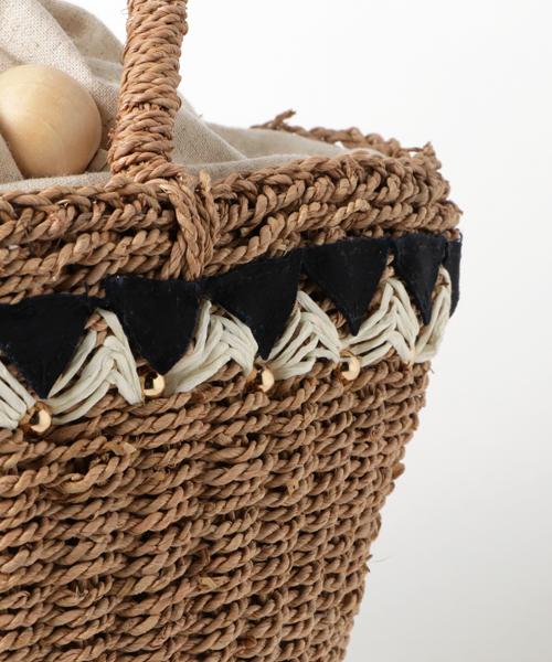 notch.（ノッチ）の「クスコトートバッグ（かごバッグ・レディース・ブラック/レッド・ONE SIZE）」の9枚目の写真