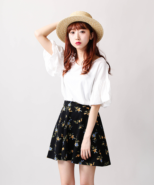 WEGO（ウィゴー）の「WEGO/2WAYバルーンスリーブカットソー（Tシャツ/カットソー・レディース・イエロー/ネイビー/ホワイト/レッド/ブラック/ワイン・LARGE/MEDIUM）」の9枚目の写真