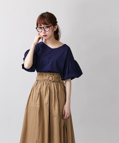 WEGO（ウィゴー）の「WEGO/2WAYバルーンスリーブカットソー（Tシャツ/カットソー・レディース・イエロー/ネイビー/ホワイト/レッド/ブラック/ワイン・LARGE/MEDIUM）」の13枚目の写真