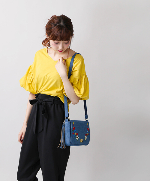 WEGO（ウィゴー）の「WEGO/2WAYバルーンスリーブカットソー（Tシャツ/カットソー・レディース・イエロー/ネイビー/ホワイト/レッド/ブラック/ワイン・LARGE/MEDIUM）」の15枚目の写真