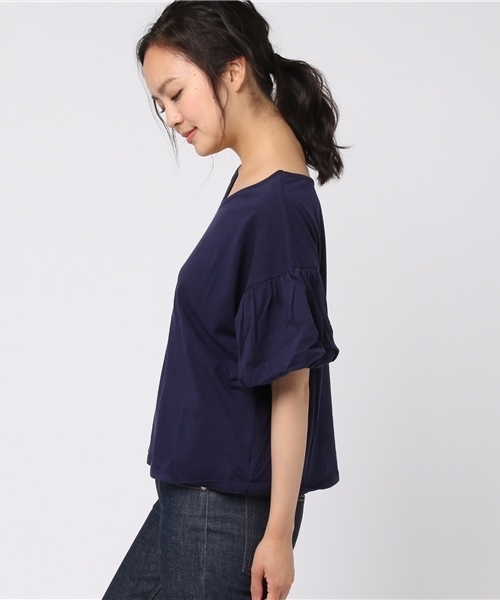 WEGO（ウィゴー）の「WEGO/2WAYバルーンスリーブカットソー（Tシャツ/カットソー・レディース・イエロー/ネイビー/ホワイト/レッド/ブラック/ワイン・LARGE/MEDIUM）」の21枚目の写真