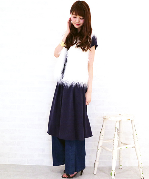 N.（N. Natural Beauty Basic）（エヌエヌナチュラルビューティーベーシック）の「ファーベスト（その他アウター・レディース・グレー/ホワイト・MEDIUM）」の17枚目の写真