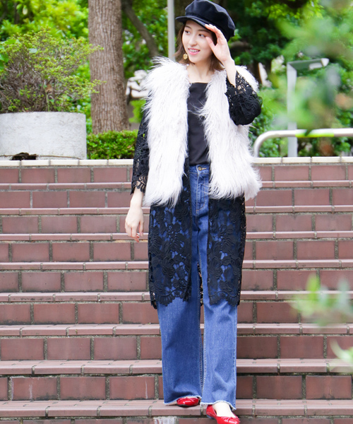 N.（N. Natural Beauty Basic）（エヌエヌナチュラルビューティーベーシック）の「ファーベスト（その他アウター・レディース・グレー/ホワイト・MEDIUM）」の5枚目の写真