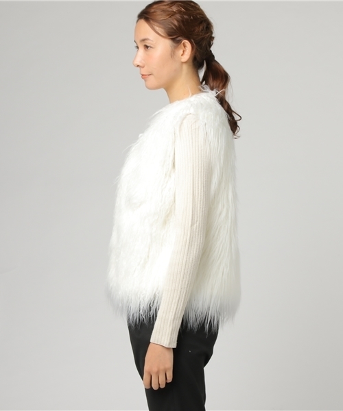 N.（N. Natural Beauty Basic）（エヌエヌナチュラルビューティーベーシック）の「ファーベスト（その他アウター・レディース・グレー/ホワイト・MEDIUM）」の8枚目の写真