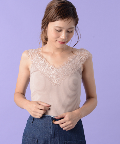 Omekashi オメカシ の 肩レースキャミ キャミソール Wear