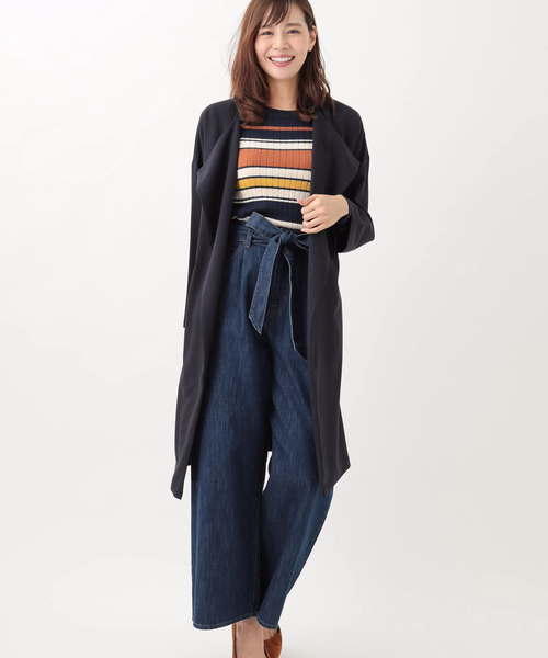 earth music&ecology（アースミュージックアンドエコロジー）の「・ワイドリブマルチボーダーニットプルオーバー（ニット/セーター・レディース・ブラック/ボルドー/ネイビー/ブルーグリーン・M/S）」の11枚目の写真