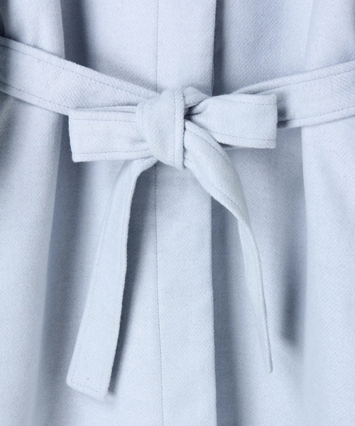 earth music&ecology（アースミュージックアンドエコロジー）の「ノーカラーコート（ノーカラージャケット・レディース・ネイビー/サックスブルー/杢グレー・FREE）」の9枚目の写真