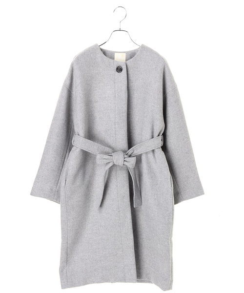 earth music&ecology（アースミュージックアンドエコロジー）の「ノーカラーコート（ノーカラージャケット・レディース・ネイビー/サックスブルー/杢グレー・FREE）」の11枚目の写真