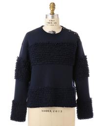 Drawer（ドゥロワー）の「Drawer フリンジ ボーダー プルオーバー