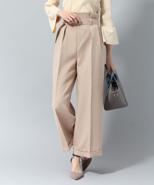 Andemiu（アンデミュウ）の「ベルトツキアソートワイドパンツ777006（その他パンツ・レディース・ブラック/ピンク/その他/キャメル・SMALL/MEDIUM）」の3枚目の写真