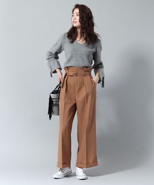 Andemiu（アンデミュウ）の「ベルトツキアソートワイドパンツ777006（その他パンツ・レディース・ブラック/ピンク/その他/キャメル・SMALL/MEDIUM）」の14枚目の写真