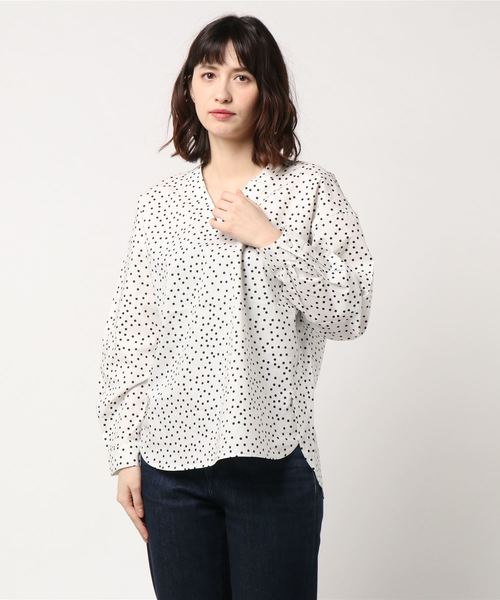 AMERICAN HOLIC（アメリカンホリック）の「バックVスキッパーブラウス（シャツ/ブラウス・レディース・ブルー系その他/その他30/オフホワイト/カーキ/ネイビー/ブラック系その他/ピンク/ベージュ/サックスブルー/ドット/その他27/その他4・L/M）」の10枚目の写真