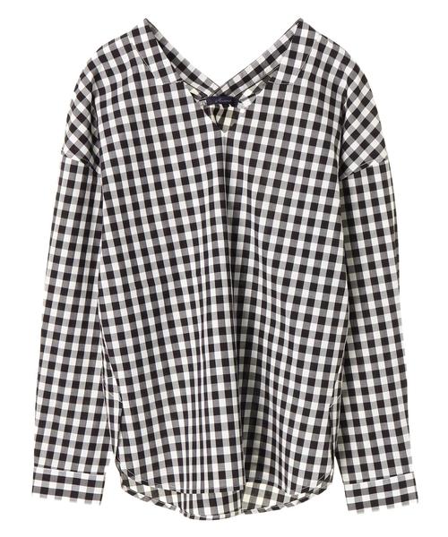 AMERICAN HOLIC（アメリカンホリック）の「バックVスキッパーブラウス（シャツ/ブラウス・レディース・ブルー系その他/その他30/オフホワイト/カーキ/ネイビー/ブラック系その他/ピンク/ベージュ/サックスブルー/ドット/その他27/その他4・L/M）」の22枚目の写真