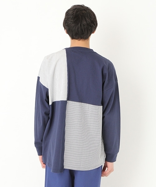 niko and...（ニコアンド）の「異素材切り替えプルオーバー【niko and ...】（Tシャツ/カットソー・メンズ・オフホワイト/ネイビー・LARGE/MEDIUM）」の7枚目の写真