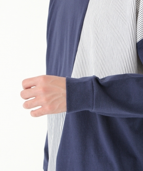 niko and...（ニコアンド）の「異素材切り替えプルオーバー【niko and ...】（Tシャツ/カットソー・メンズ・オフホワイト/ネイビー・LARGE/MEDIUM）」の10枚目の写真