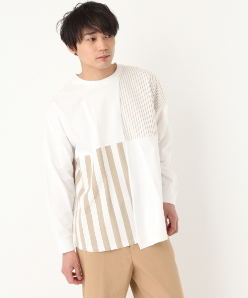 niko and...（ニコアンド）の「異素材切り替えプルオーバー【niko and ...】（Tシャツ/カットソー・メンズ・オフホワイト/ネイビー・LARGE/MEDIUM）」の14枚目の写真