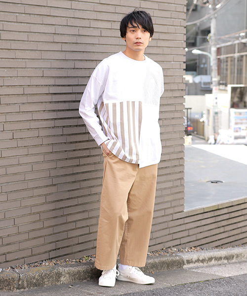 niko and...（ニコアンド）の「異素材切り替えプルオーバー【niko and ...】（Tシャツ/カットソー・メンズ・オフホワイト/ネイビー・LARGE/MEDIUM）」の15枚目の写真