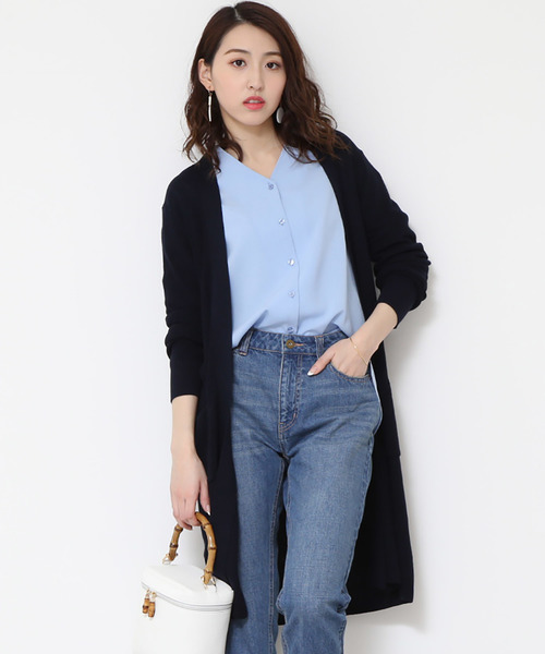 N.(N. Natural Beauty Basic)(エヌエヌナチュラルビューティーベーシック)の「◆ハイゲージアゼトッパーカーディガン(カーディガン/ボレロ・レディース・グレー/ホワイト/イエロー/ネイビー・MEDIUM)」の4枚目の写真