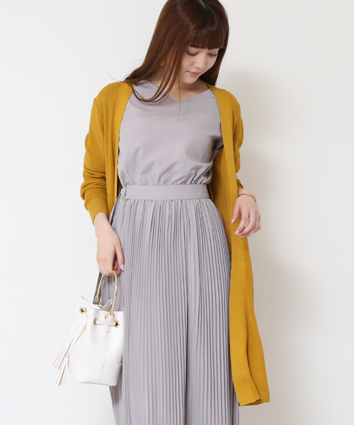 N.(N. Natural Beauty Basic)(エヌエヌナチュラルビューティーベーシック)の「◆ハイゲージアゼトッパーカーディガン(カーディガン/ボレロ・レディース・グレー/ホワイト/イエロー/ネイビー・MEDIUM)」の2枚目の写真
