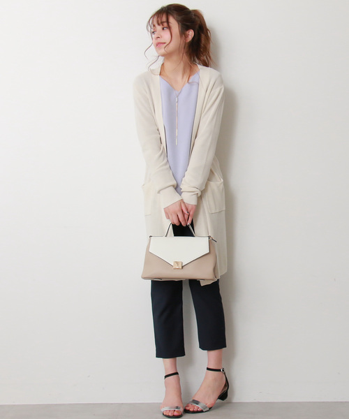 N.(N. Natural Beauty Basic)(エヌエヌナチュラルビューティーベーシック)の「◆ハイゲージアゼトッパーカーディガン(カーディガン/ボレロ・レディース・グレー/ホワイト/イエロー/ネイビー・MEDIUM)」の14枚目の写真