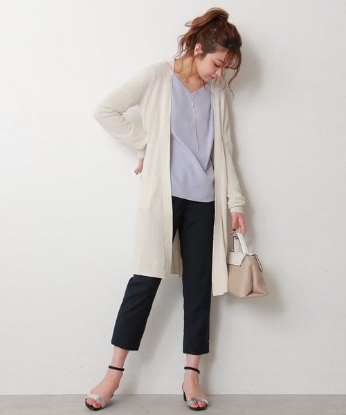 N.(N. Natural Beauty Basic)(エヌエヌナチュラルビューティーベーシック)の「◆ハイゲージアゼトッパーカーディガン(カーディガン/ボレロ・レディース・グレー/ホワイト/イエロー/ネイビー・MEDIUM)」の15枚目の写真