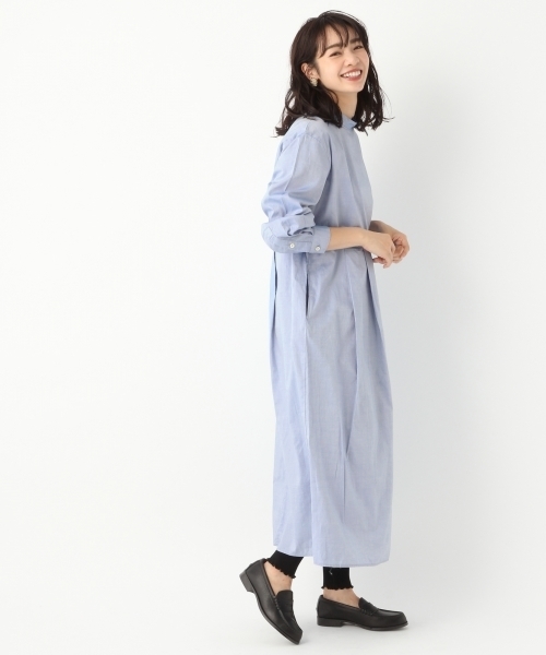 A part by（アパートバイ）の「Cハイネックキリカエフレアワンピース 798234（ワンピース・レディース・ライトブルー/ブラック/ブラック系その他・FREE）」の6枚目の写真