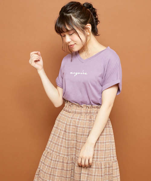 OLIVE des OLIVE(オリーブデオリーブ)の「ロゴ T(Tシャツ/カットソー・レディース・ホワイト/キャメル/パープル/ブラック・FREE)」の3枚目の写真