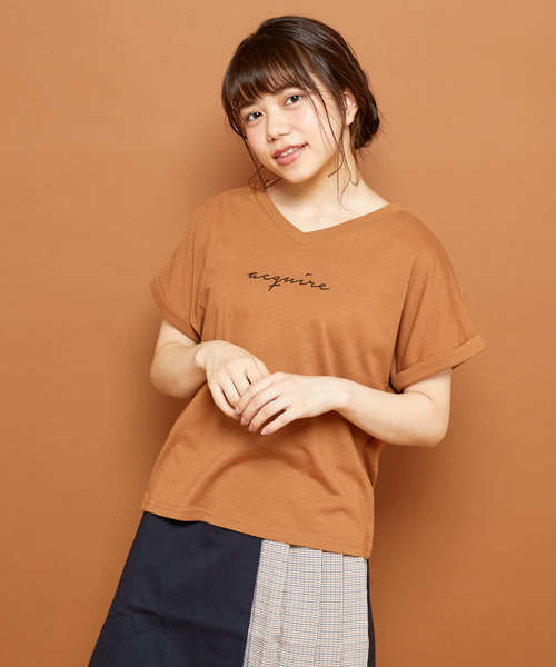 OLIVE des OLIVE(オリーブデオリーブ)の「ロゴ T(Tシャツ/カットソー・レディース・ホワイト/キャメル/パープル/ブラック・FREE)」の4枚目の写真