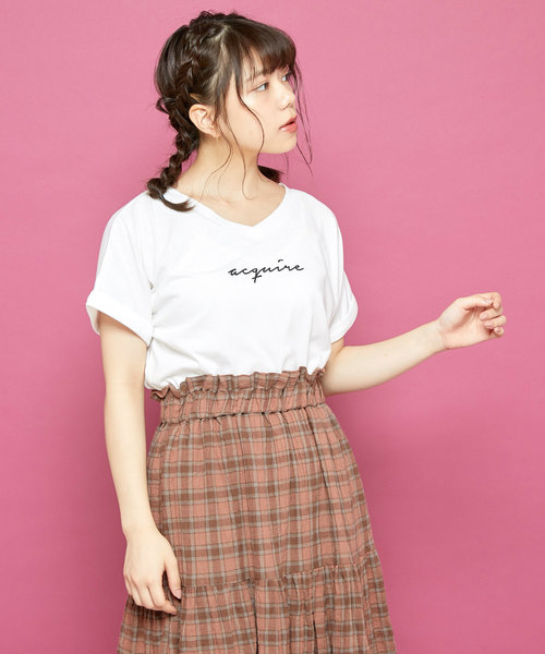 OLIVE des OLIVE(オリーブデオリーブ)の「ロゴ T(Tシャツ/カットソー・レディース・ホワイト/キャメル/パープル/ブラック・FREE)」の2枚目の写真