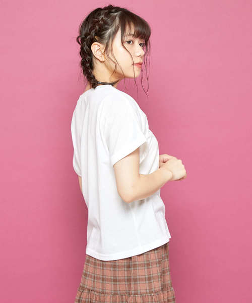 OLIVE des OLIVE(オリーブデオリーブ)の「ロゴ T(Tシャツ/カットソー・レディース・ホワイト/キャメル/パープル/ブラック・FREE)」の6枚目の写真