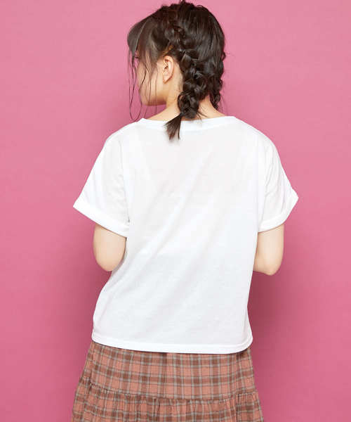 OLIVE des OLIVE(オリーブデオリーブ)の「ロゴ T(Tシャツ/カットソー・レディース・ホワイト/キャメル/パープル/ブラック・FREE)」の8枚目の写真