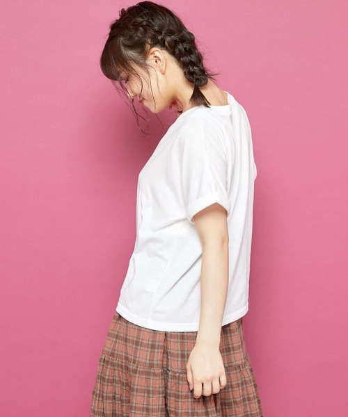 OLIVE des OLIVE(オリーブデオリーブ)の「ロゴ T(Tシャツ/カットソー・レディース・ホワイト/キャメル/パープル/ブラック・FREE)」の9枚目の写真