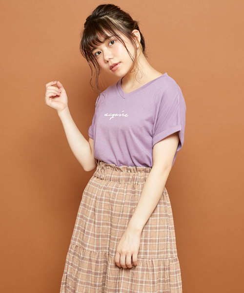 OLIVE des OLIVE(オリーブデオリーブ)の「ロゴ T(Tシャツ/カットソー・レディース・ホワイト/キャメル/パープル/ブラック・FREE)」の19枚目の写真