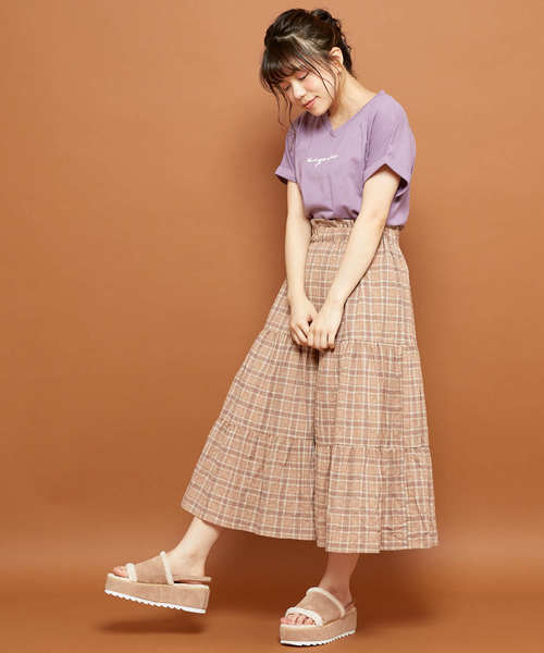 OLIVE des OLIVE(オリーブデオリーブ)の「ロゴ T(Tシャツ/カットソー・レディース・ホワイト/キャメル/パープル/ブラック・FREE)」の21枚目の写真