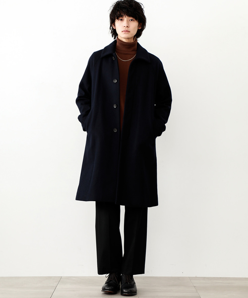 ステンカラーコート Studious ステュディオス のファッション Studious Zozo限定 セール 強圧縮メルトンフライフロント ステンカラーコート