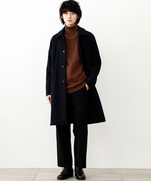 ステンカラーコート Studious ステュディオス のファッション Studious Zozo限定 セール 強圧縮メルトンフライフロント ステンカラーコート