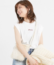 natural couture | ちびロゴ刺繍ノースリTシャツ(タンクトップ)