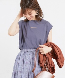 natural couture | ちびロゴ刺繍ノースリTシャツ(タンクトップ)