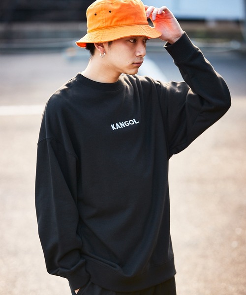 KANGOL(カンゴール)の「▽WEB限定 MONO-MART×KANGOL カンゴール ビッグシルエット プルオーバースウェット(スウェット)」|ブラック