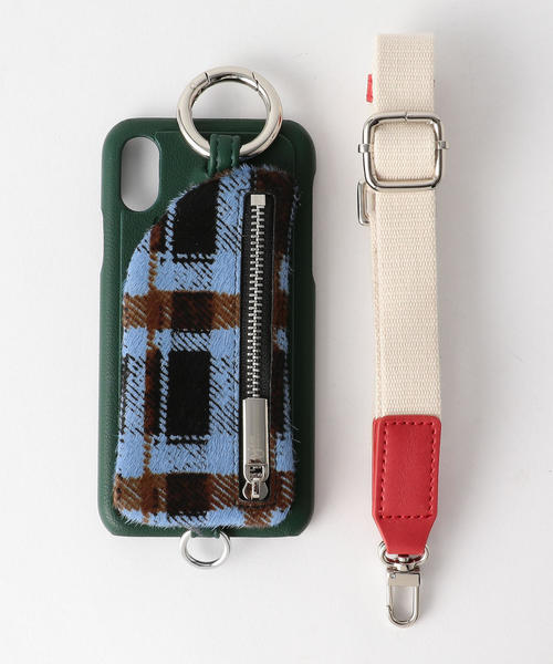 ajew（エジュー）の「＜AJEW＞チェックジップ IPHONE X ストラップ付き