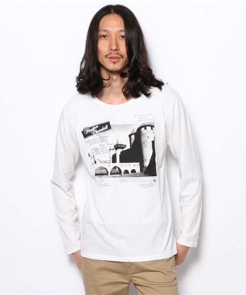 WEGO(ウィゴー)の「WEGO/フォトプリントUネックTシャツ(Tシャツ/カットソー・メンズ・ホワイト/ホワイト系その他/ブラック/ネイビー/ライトピンク・MEDIUM/LARGE)」の3枚目の写真