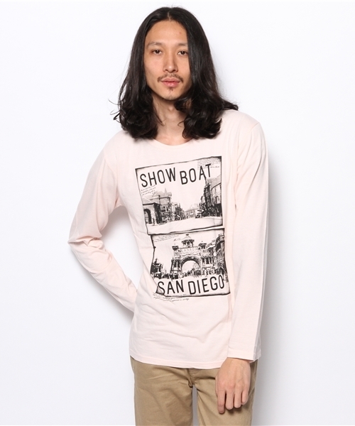 WEGO(ウィゴー)の「WEGO/フォトプリントUネックTシャツ(Tシャツ/カットソー・メンズ・ホワイト/ホワイト系その他/ブラック/ネイビー/ライトピンク・MEDIUM/LARGE)」の5枚目の写真