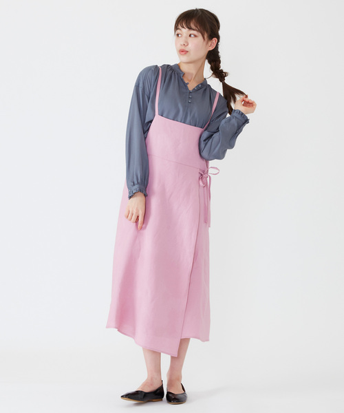 POU DOU DOU（プードゥドゥ）の「スタンドカラースモックブラウス（シャツ/ブラウス・レディース・グレー/オフホワイト/イエロー/グリーン・3）」の10枚目の写真