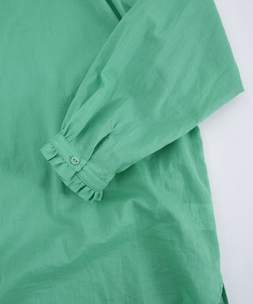 POU DOU DOU（プードゥドゥ）の「スタンドカラースモックブラウス（シャツ/ブラウス・レディース・グレー/オフホワイト/イエロー/グリーン・3）」の13枚目の写真