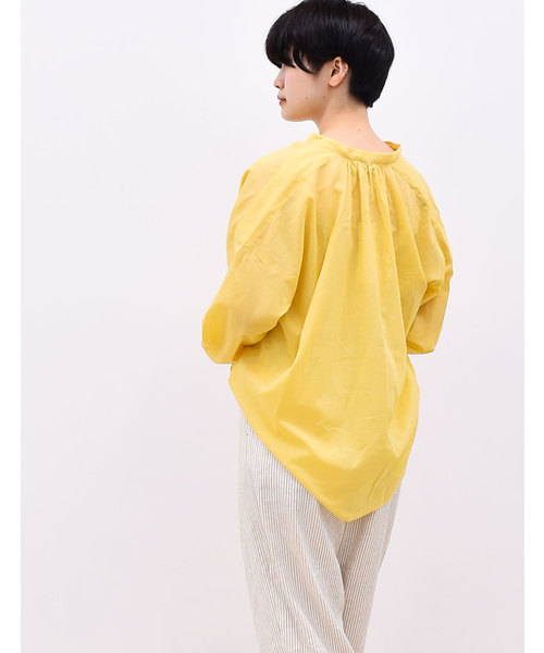 POU DOU DOU（プードゥドゥ）の「スタンドカラースモックブラウス（シャツ/ブラウス・レディース・グレー/オフホワイト/イエロー/グリーン・3）」の20枚目の写真