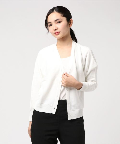 Petit Honfleur(プチオンフルール)の「【UVカット】ドルマンカーディガン(カーディガン/ボレロ・レディース・ホワイト/ネイビー/グリーン・M size/L size)」の7枚目の写真