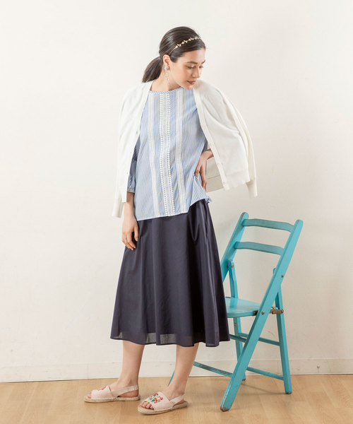 Petit Honfleur(プチオンフルール)の「【UVカット】ドルマンカーディガン(カーディガン/ボレロ・レディース・ホワイト/ネイビー/グリーン・M size/L size)」の10枚目の写真