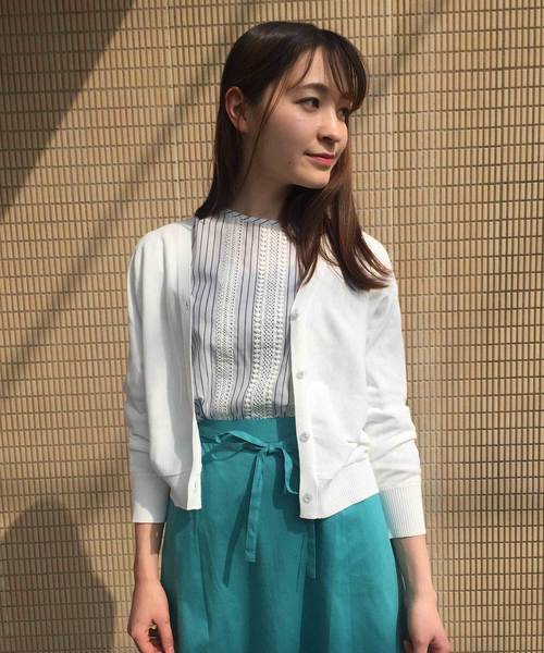 Petit Honfleur(プチオンフルール)の「【UVカット】ドルマンカーディガン(カーディガン/ボレロ・レディース・ホワイト/ネイビー/グリーン・M size/L size)」の19枚目の写真